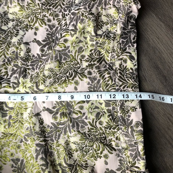 Free People Jacquard Shorts Size Med Gold Metallic High Rise Statement Festival - Picture 7 of 11